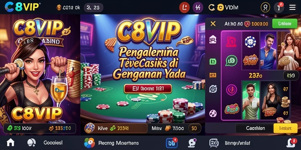 Tampilan gameplay Live Casino C8VIP yang mendebarkan dan interaktif.