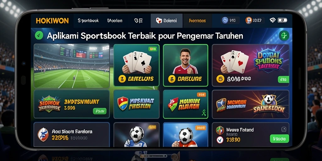 Tampilan gameplay HOKIWON yang menarik dengan opsi taruhan olahraga.