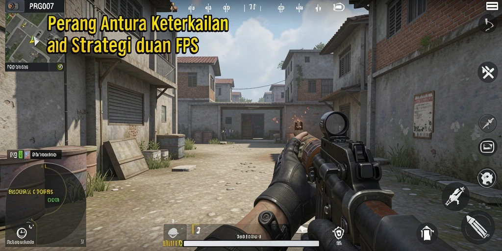Tampilan mendebarkan dari pertempuran di PRG007, menunjukkan gameplay FPS yang intens.