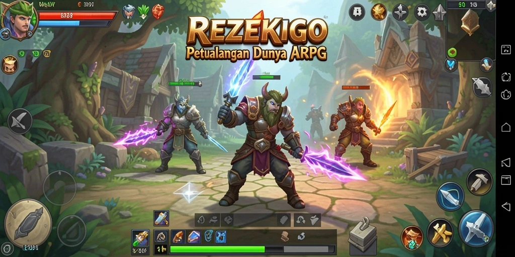 Tampilan menarik dari gameplay ARPG di REZEKIGO.