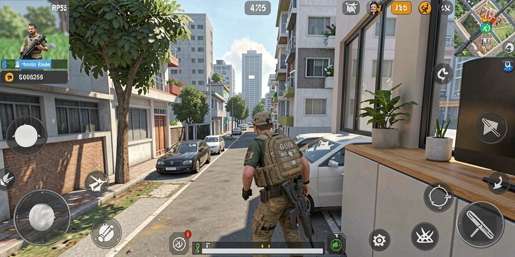 Screenshot utama RP55 menunjukkan gameplay simulasi yang menarik.