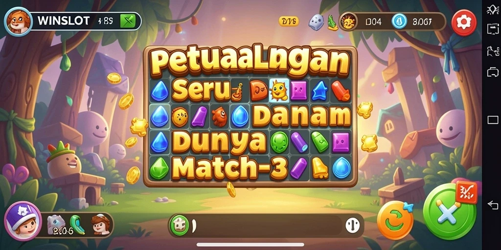 Screenshot WINSLOT menampilkan gameplay seru dalam genre Match-3.